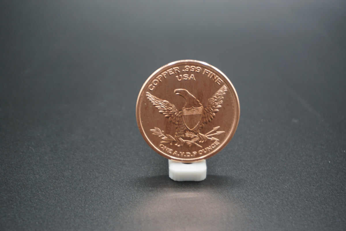 1 avdp ounce Copper Round Prospector