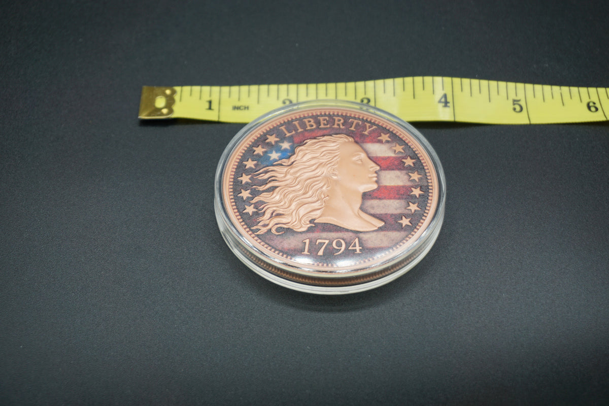 5 avdp ounce .999 Copper Round Flowing Hair Liberty 1794