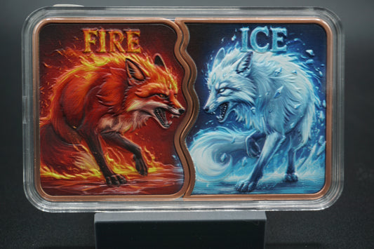 10 avdp ounce Copper Bar Fire and Ice