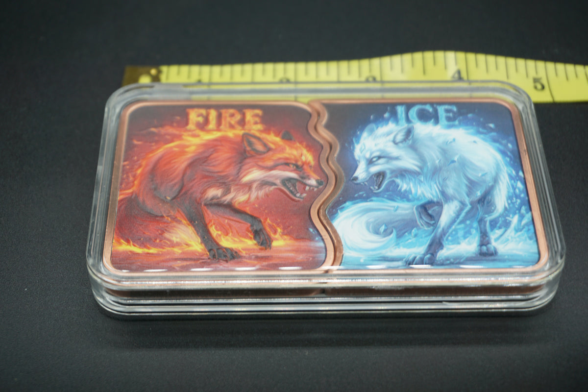 10 avdp ounce Copper Bar Fire and Ice