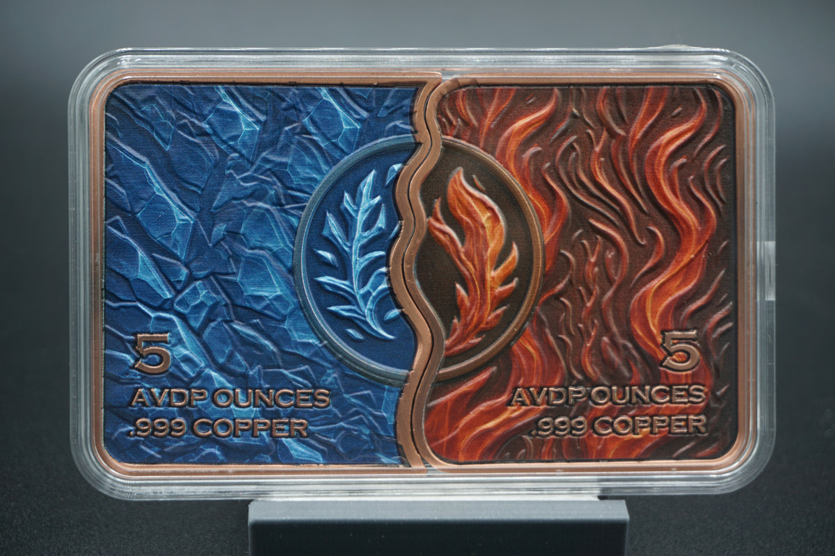 10 avdp ounce Copper Bar Fire and Ice