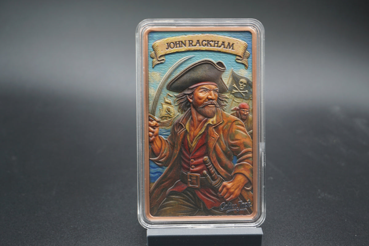 10 avdp ounce Copper Bar Pirate John Rackham