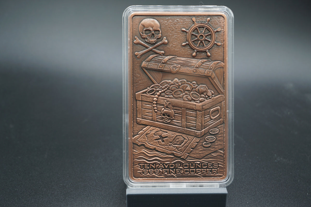 10 avdp ounce Copper Bar Pirate John Rackham