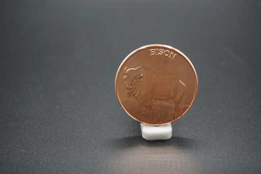 1 avdp ounce Copper Round Bison