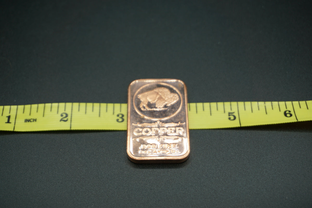 1 avdp ounce Copper Bar Bison