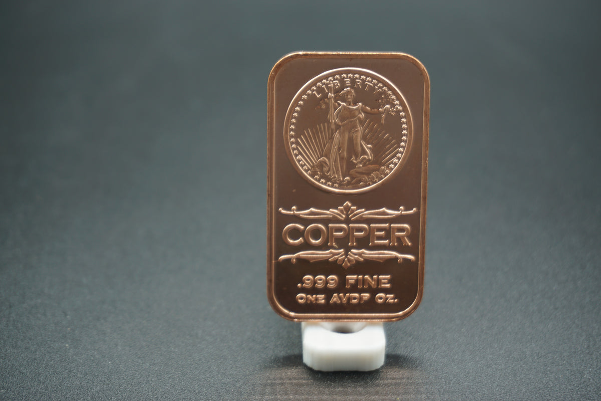 1 avdp ounce Copper Bar Walking Liberty