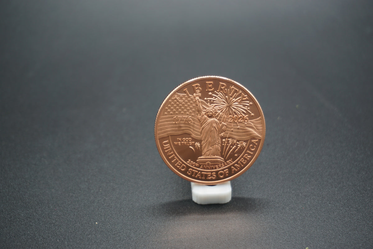 1 avdp ounce Copper Round Liberty 250