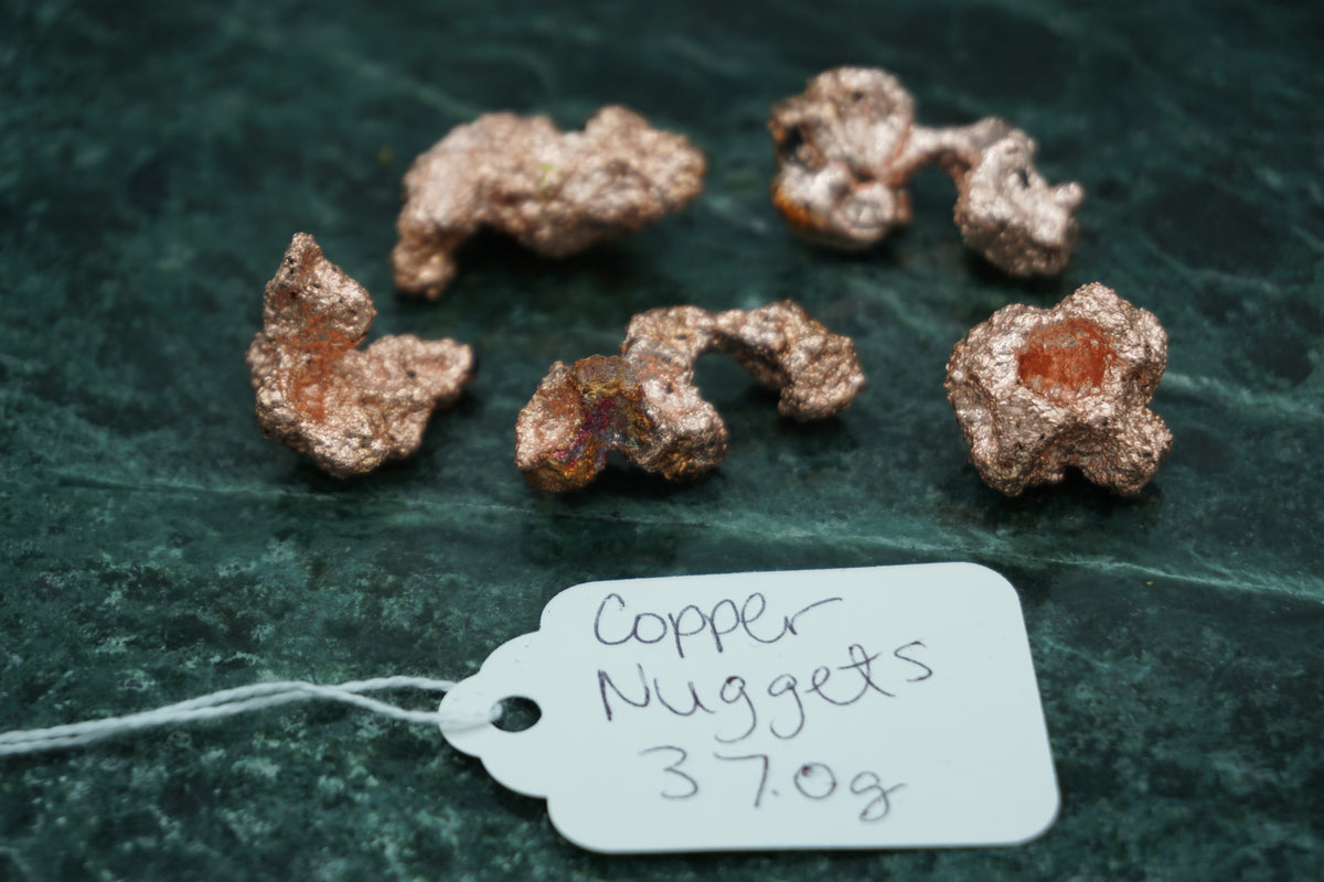Assorted Natural Copper Nuggets 37.0 gram Coral Variety