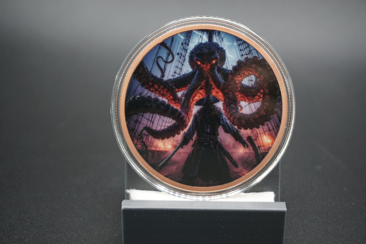 5 avdp ounce .999 Copper Round Kraken