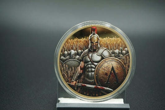 5 avdp ounce .999 Copper Round Gilded Historic Warrior