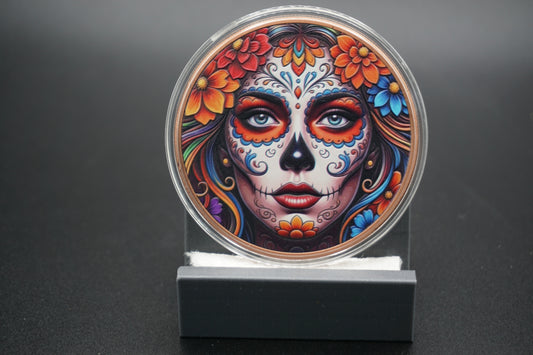 5 avdp ounce .999 Copper Round Sugar Skull