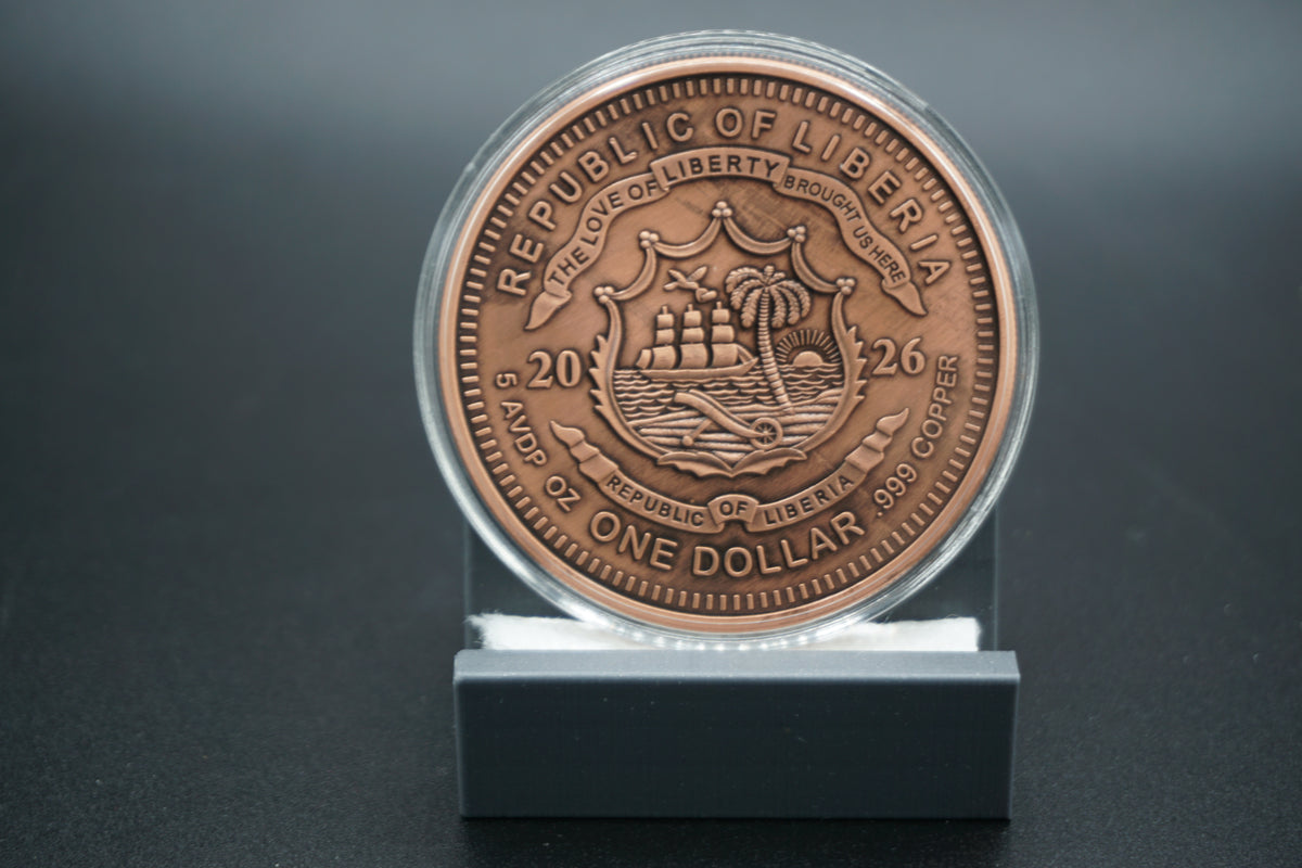 5 avdp ounce .999 Copper Round Sugar Skull