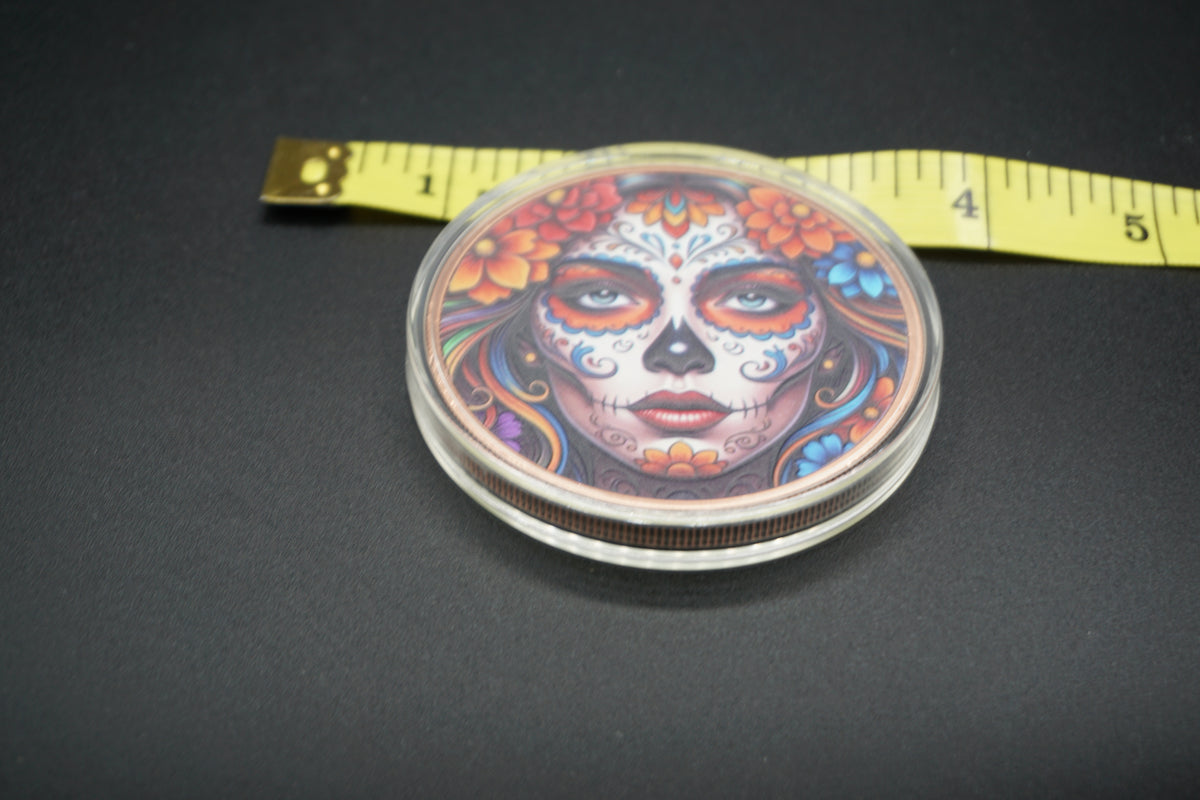 5 avdp ounce .999 Copper Round Sugar Skull