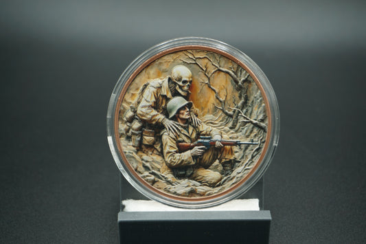 5 avdp ounce .999 Copper Round Warmonger Design