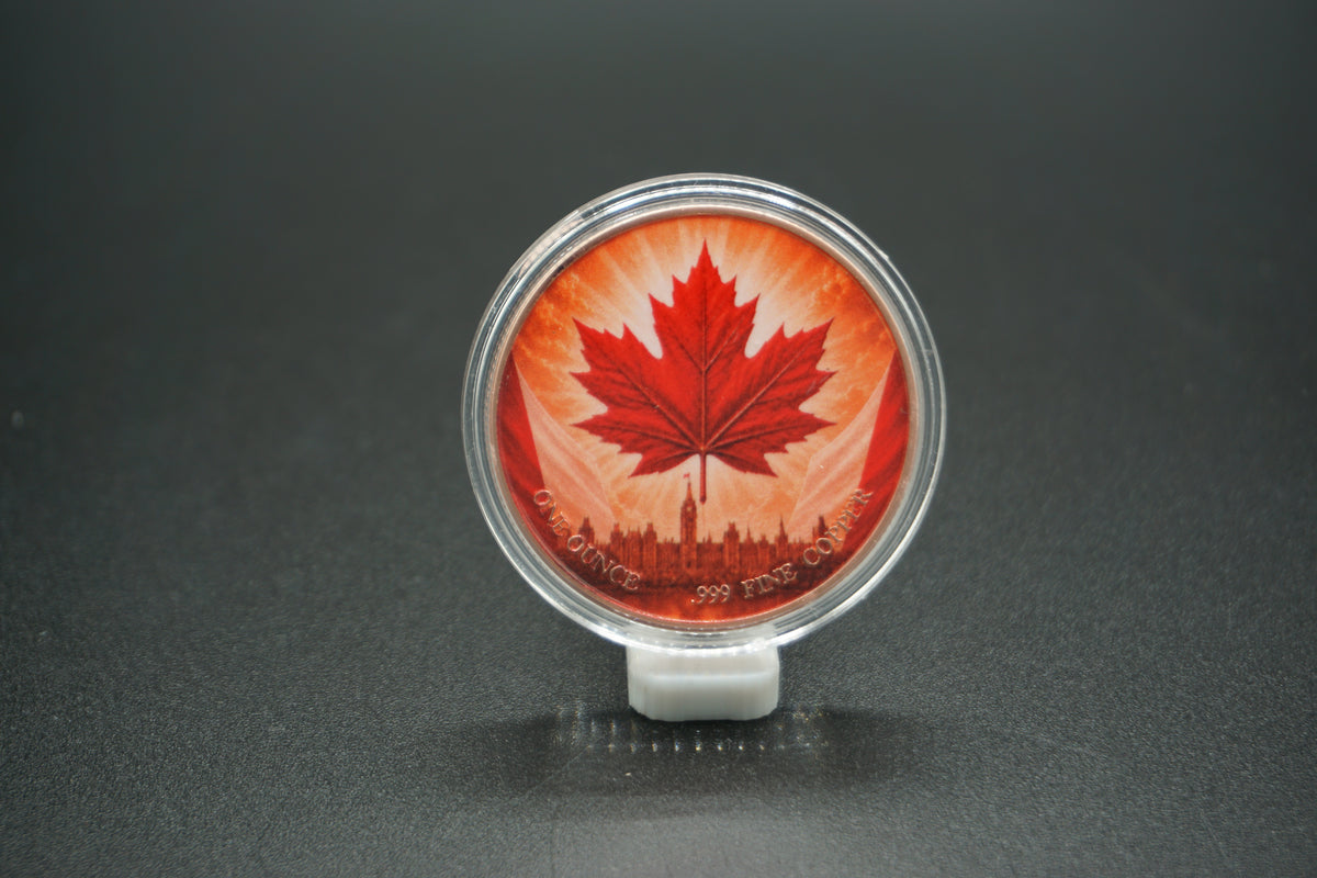 1 avdp ounce Copper Round Colored Canadian
