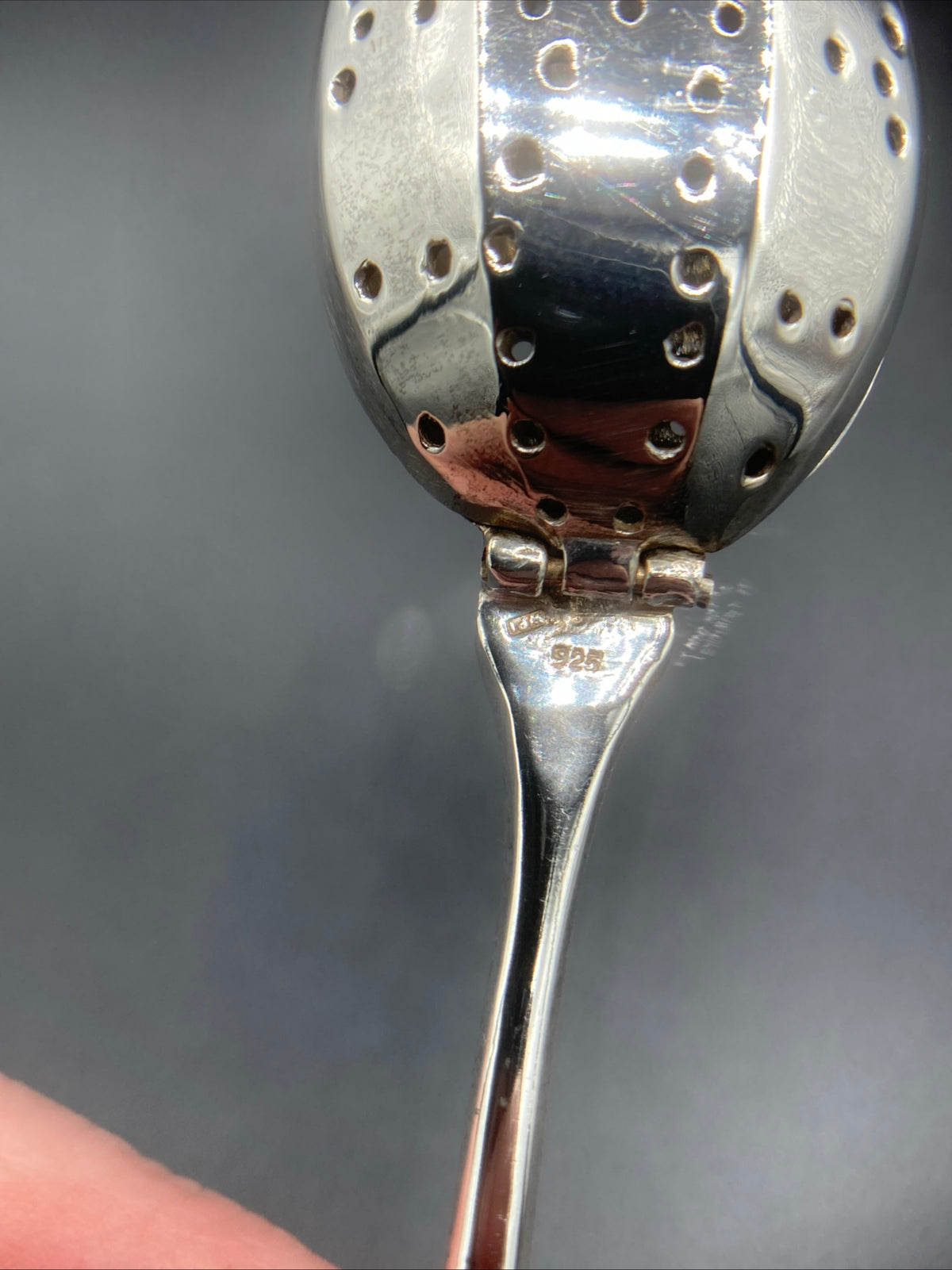 Antique Sterling Silver Tea Strainer Spoon .925
