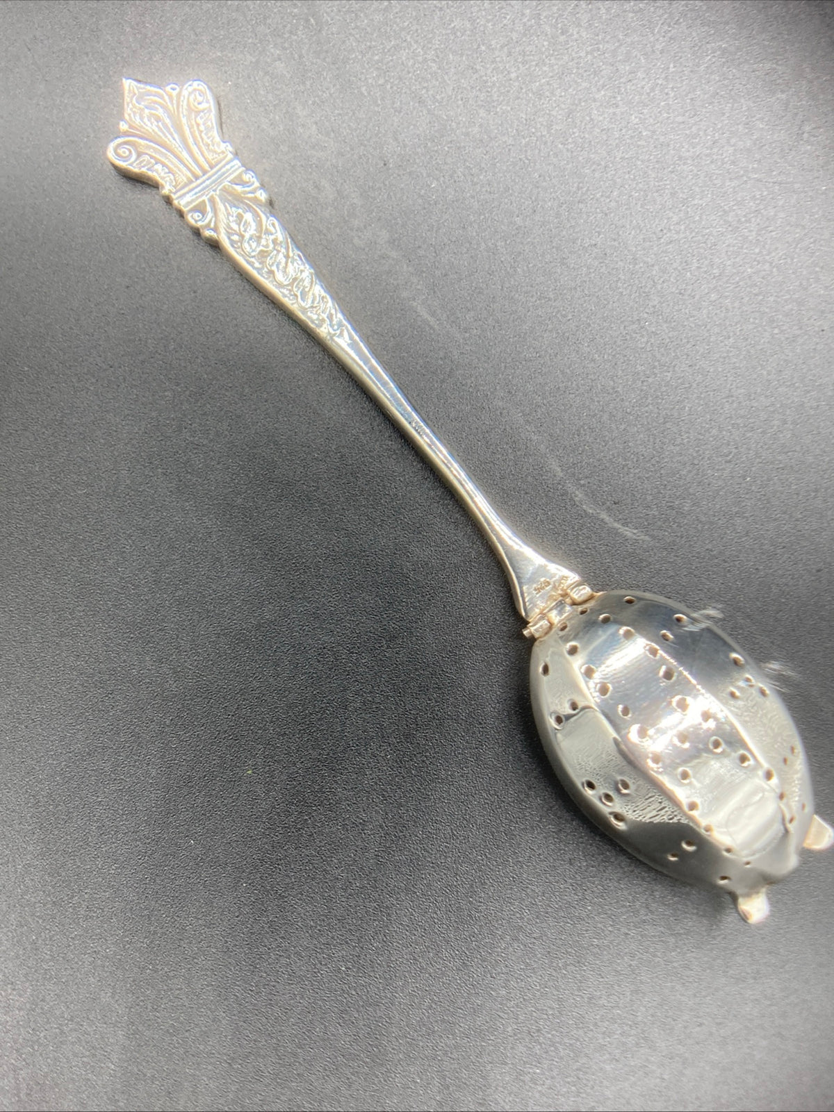 Antique Sterling Silver Tea Strainer Spoon .925