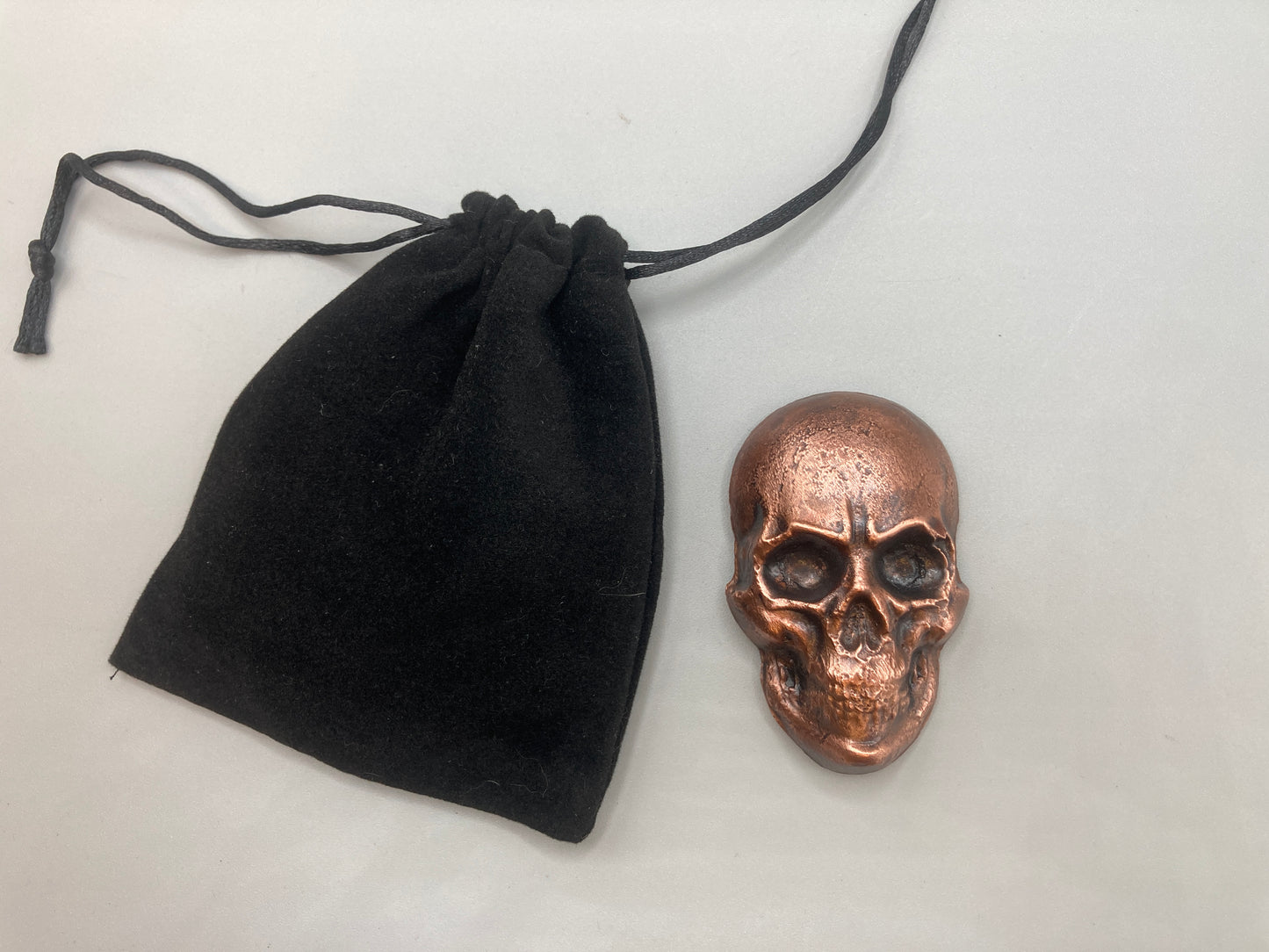 Hand poured copper skull