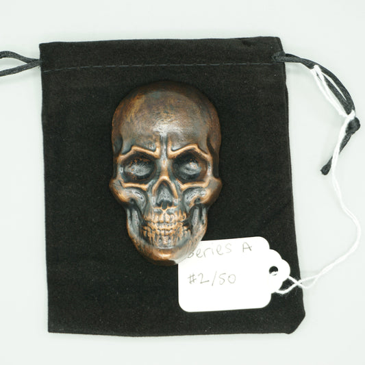 Hand Poured Copper Skull Limited Edition Series A cast 2/50