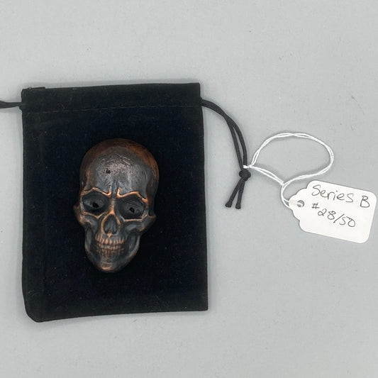Hand poured copper skull series B cast 28