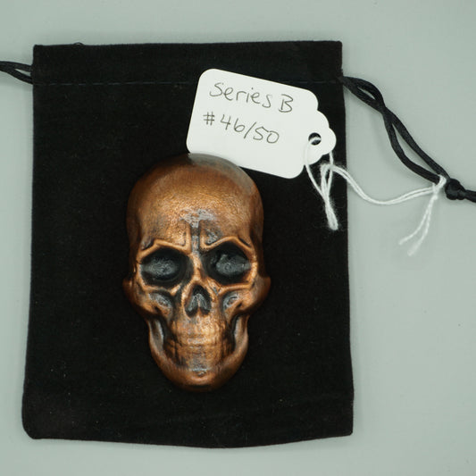 Hand poured copper skull series B cast 46