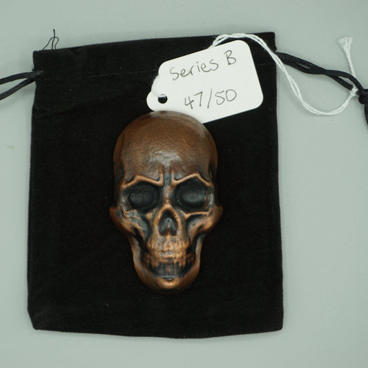 Hand poured copper skull series B cast 47
