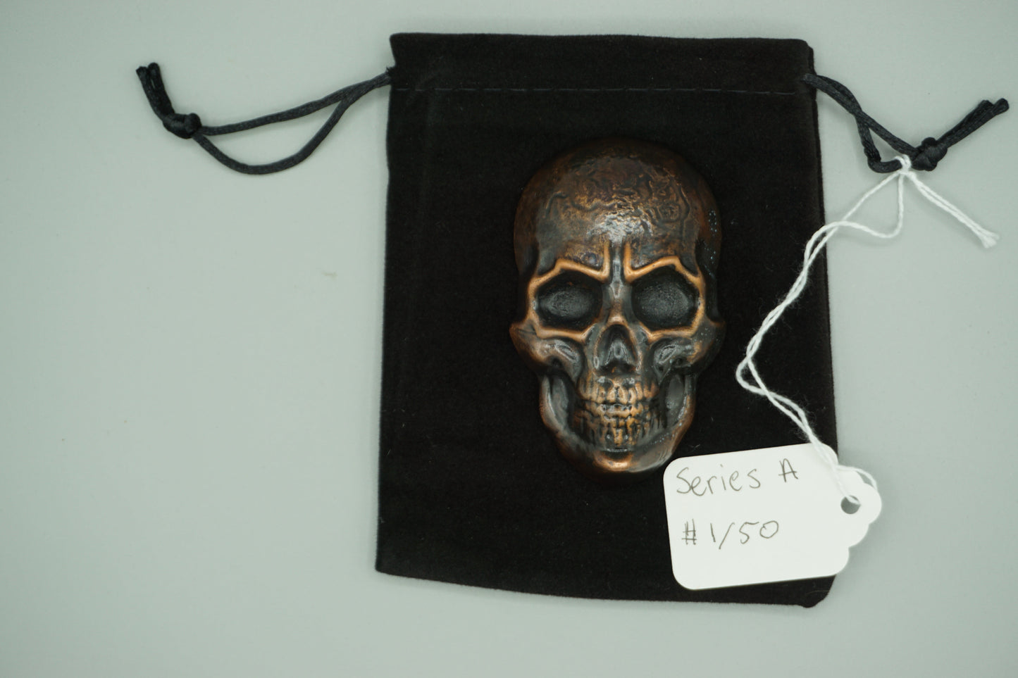 Hand poured copper skull