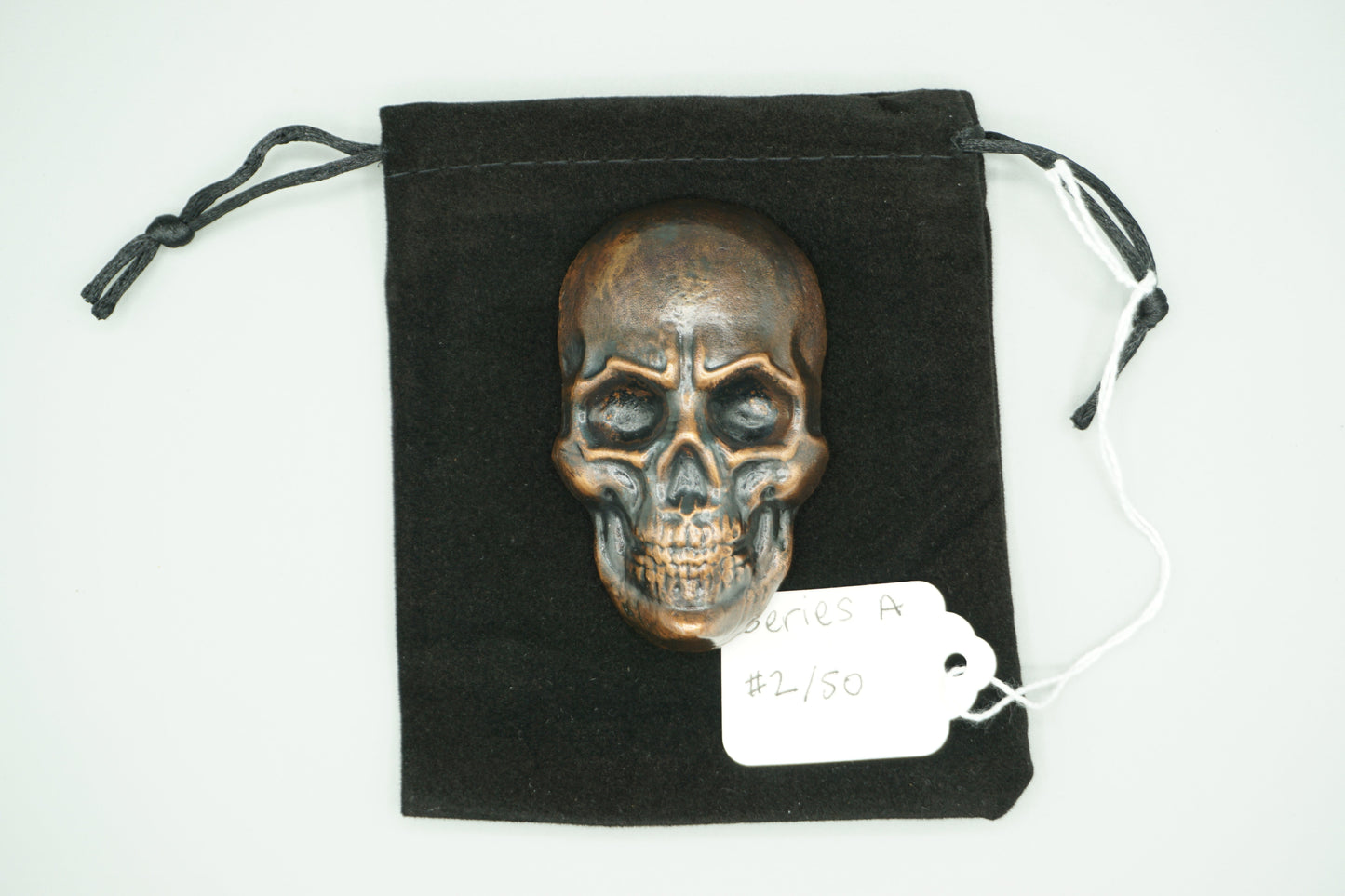 Hand poured copper skull