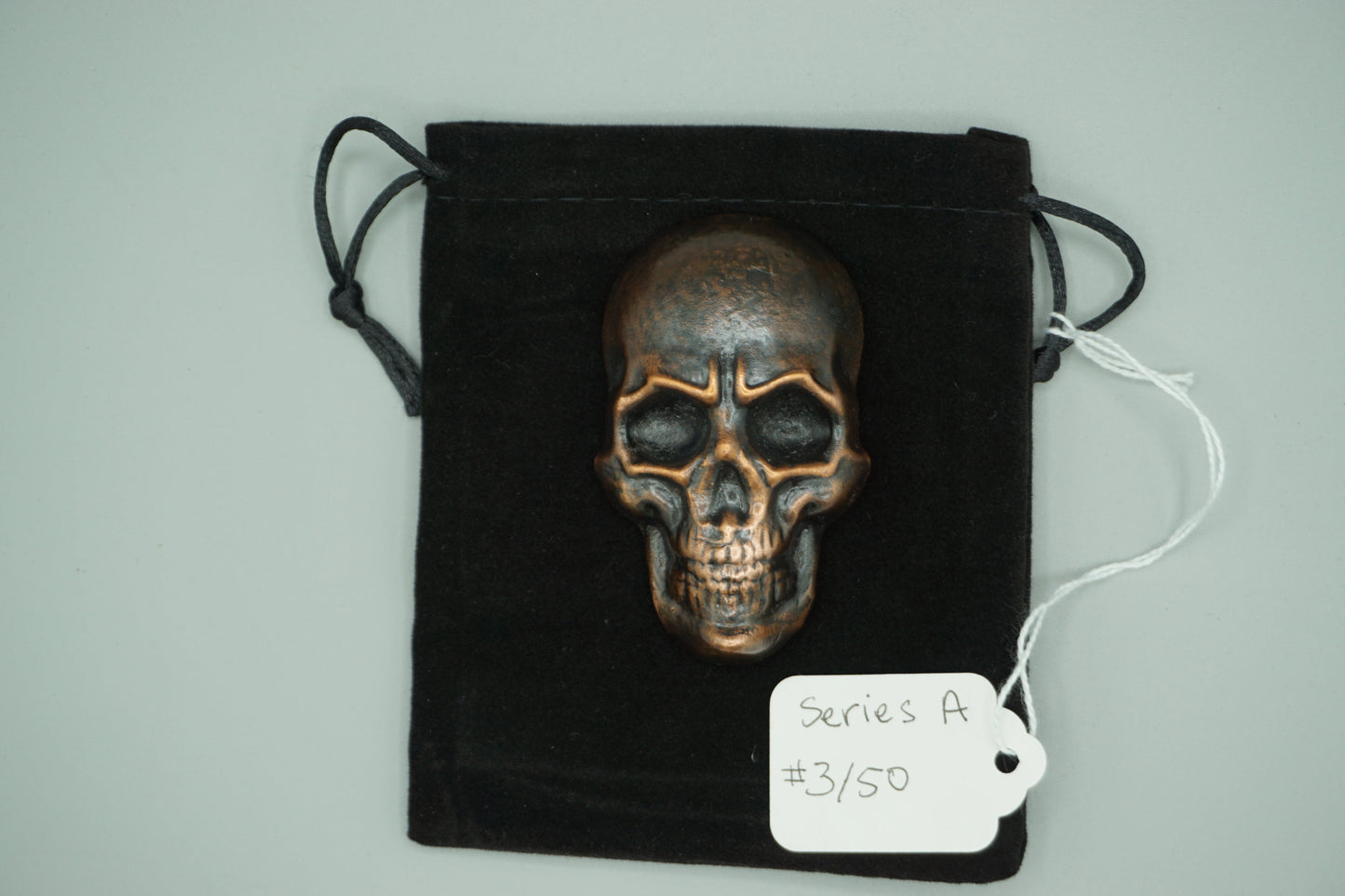 Hand poured copper skull
