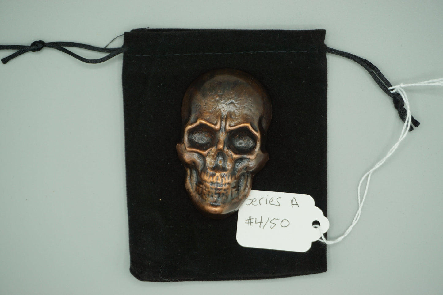 Hand poured copper skull