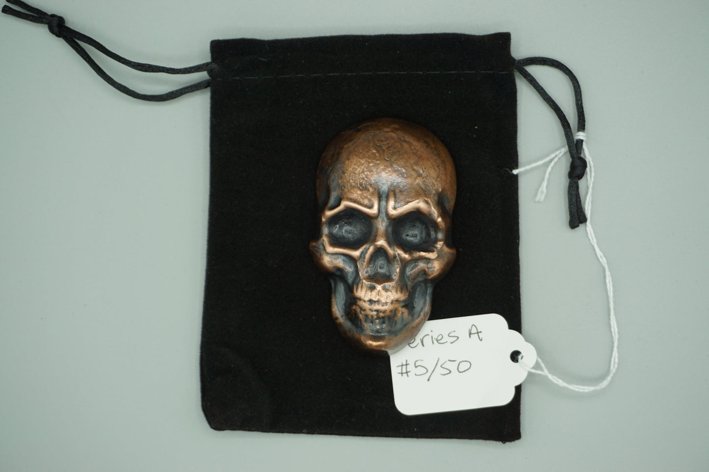 Hand poured copper skull