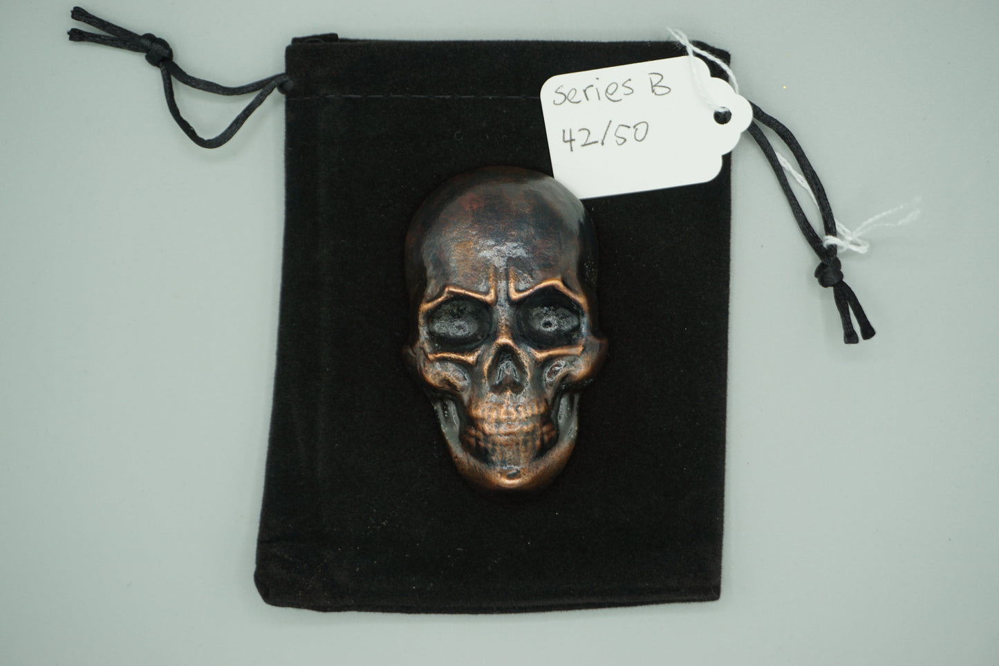 Hand poured copper skull