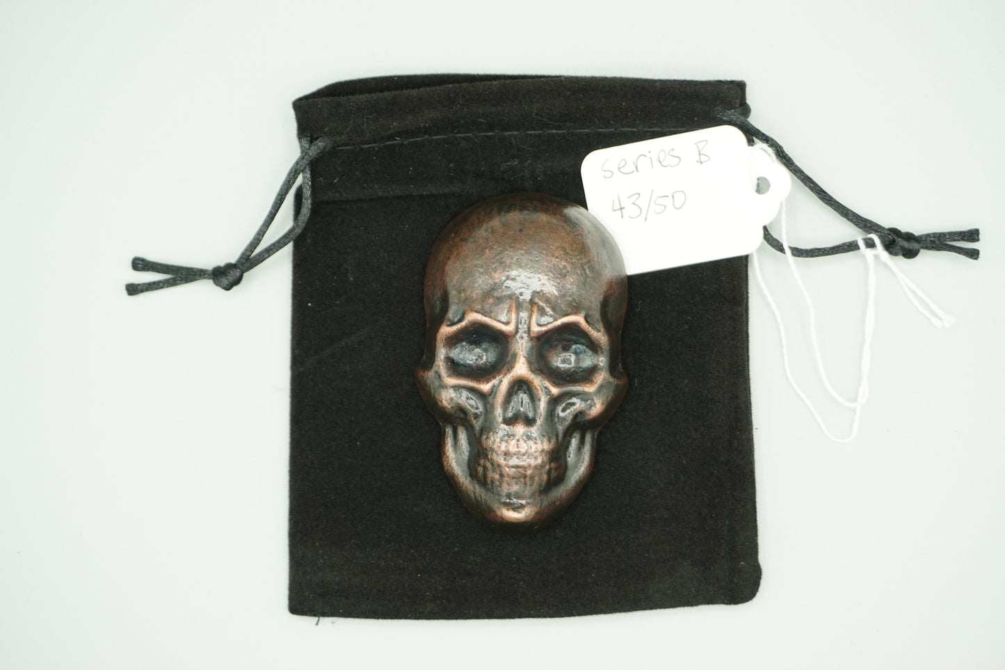 Hand poured copper skull