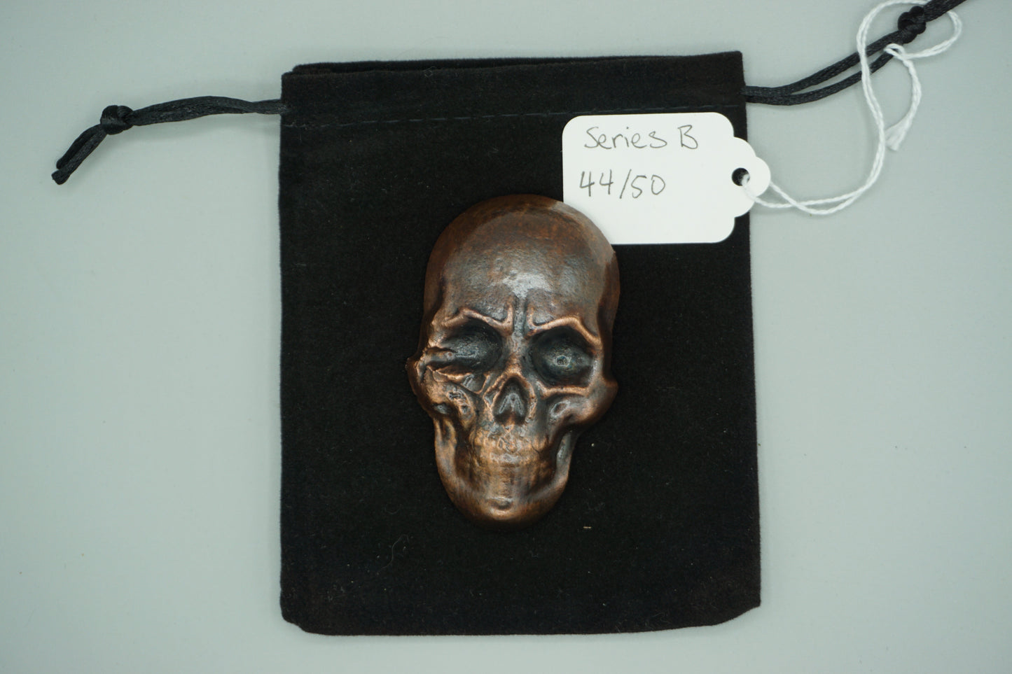 Hand poured copper skull