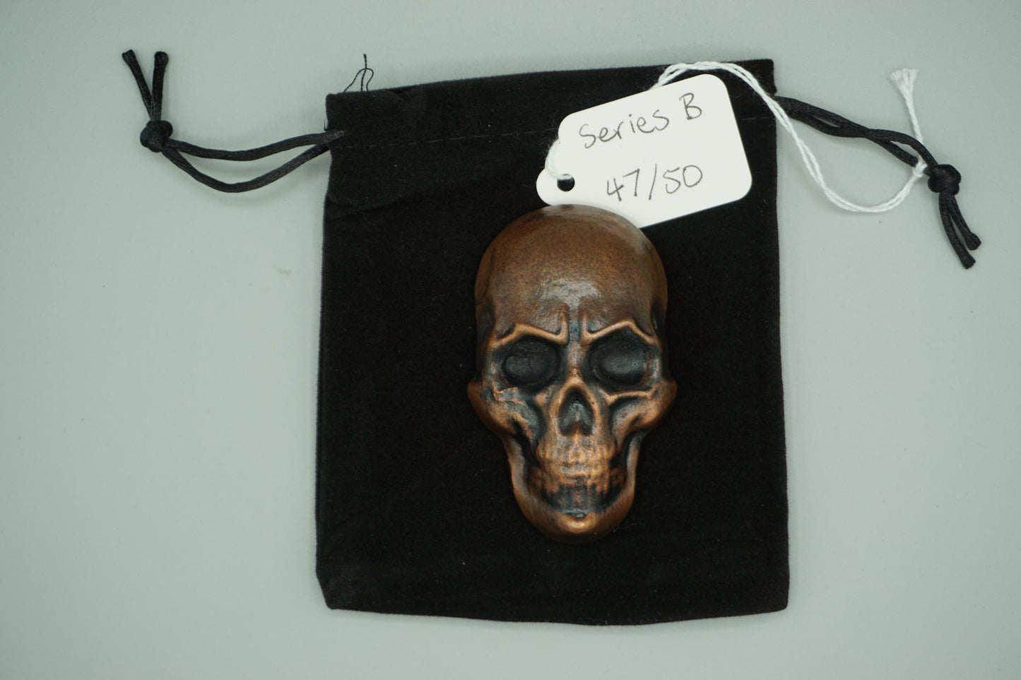 Hand poured copper skull