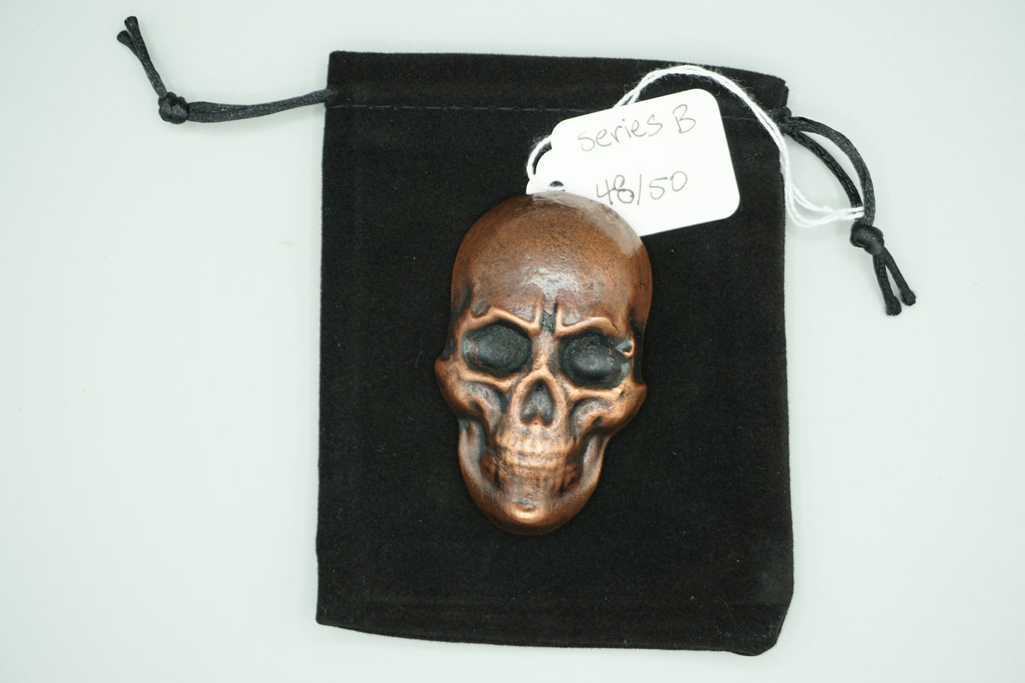 Hand poured copper skull