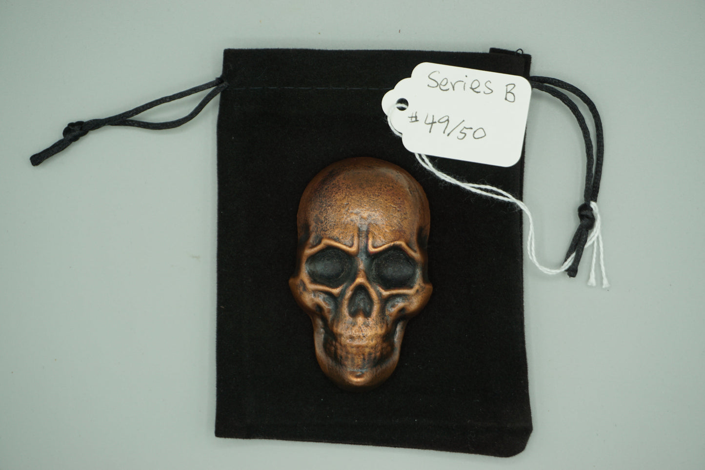 Hand poured copper skull