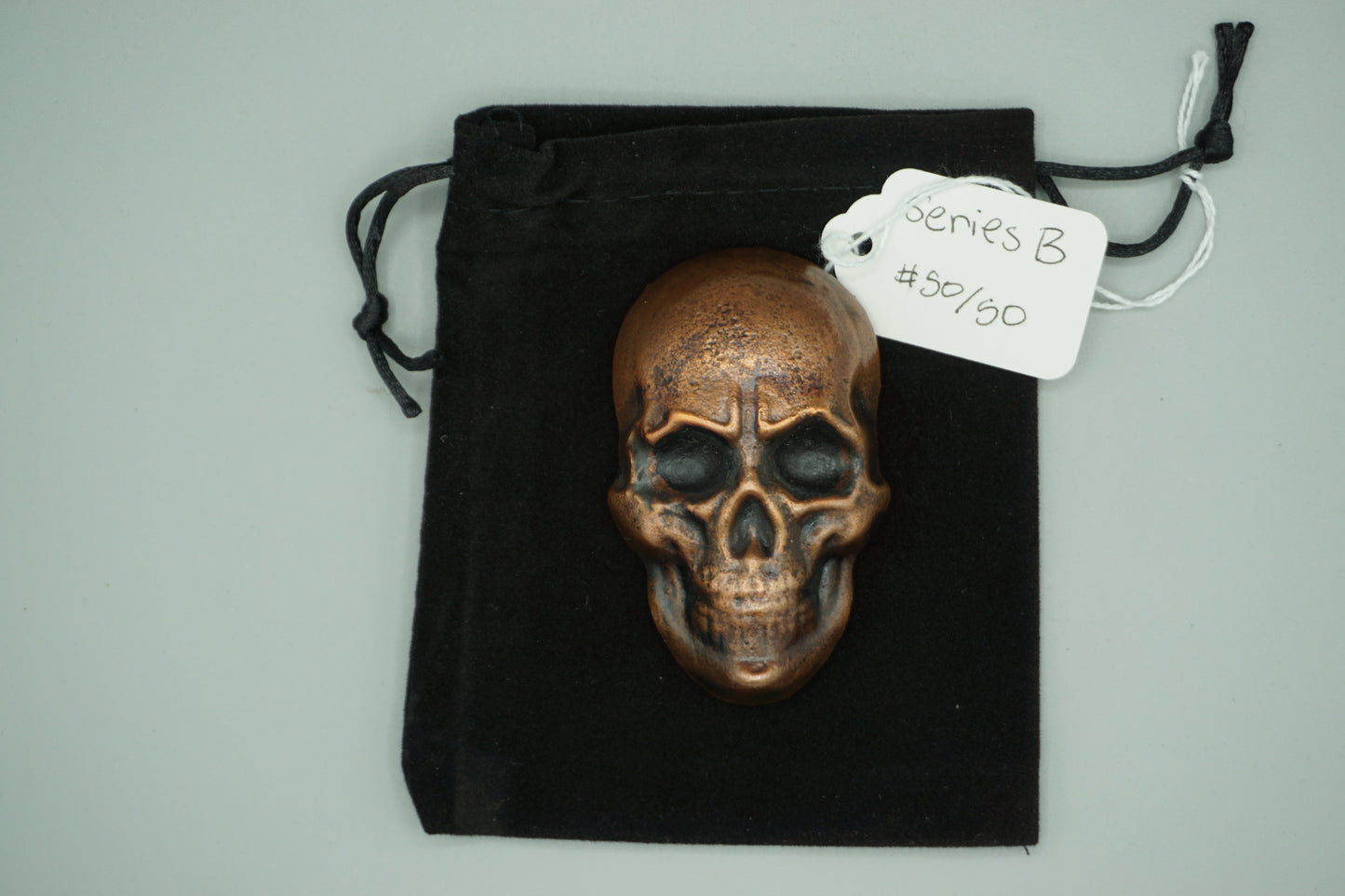 Hand poured copper skull